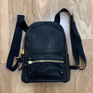 LAMB BY GWEN STEFANI BLACK LEATHER BACKPACK